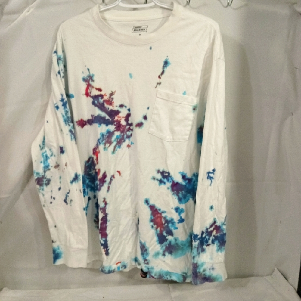 Genuine Dickies Men's XL T-shirt LONG SLEEVE tie dye Pocket Crew Neck EUC
